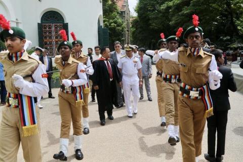  Vice Chief of the Naval Staff of India Krishna Swaminathan Visits Bishop Cotton Boys' School