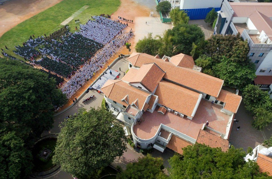 Aerial view of the campus