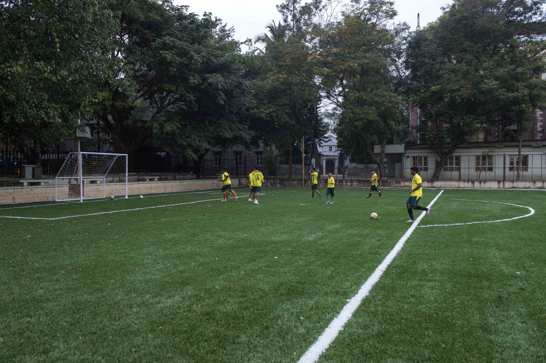 Artificial-turf football field